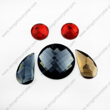 Piedras de cristal redondas planas redondas decorativas del corte para el vestido